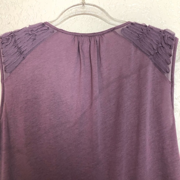 EUC Anthro Meadow Rue mauve ruffled tank top - Picture 6 of 9